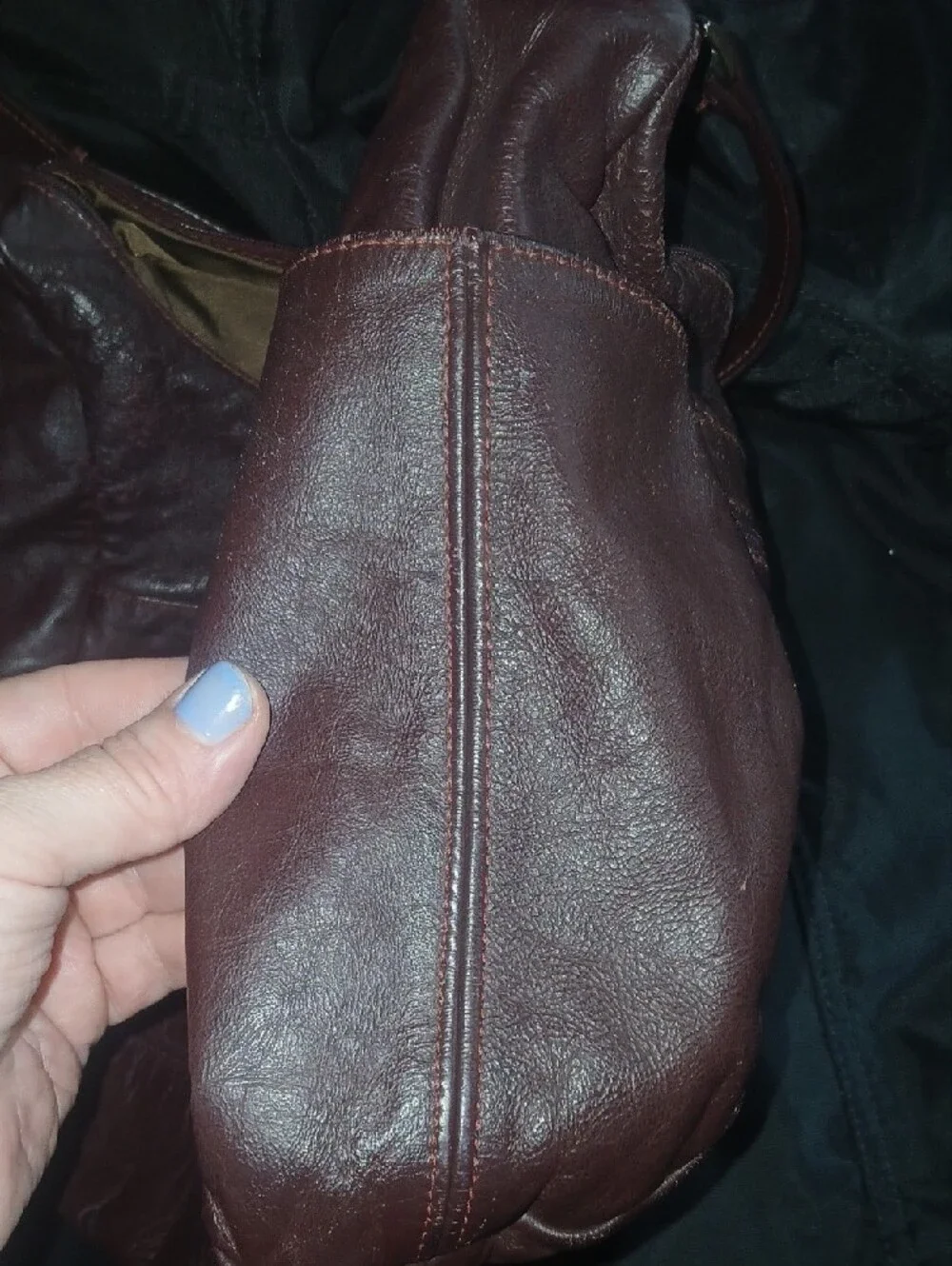 90s Vintage Lopez Comacho Burgundy Leather Satchel